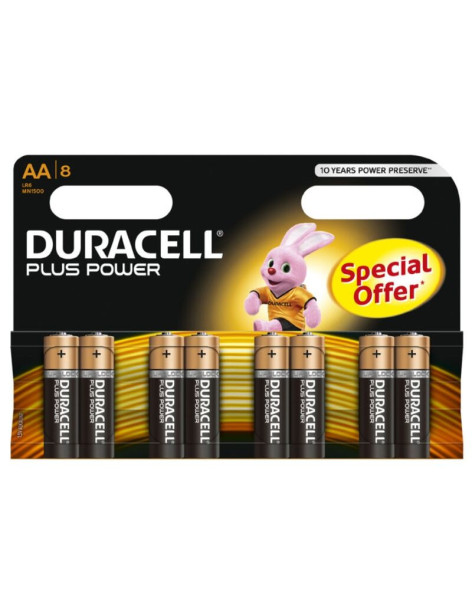 DURACELL PLUS POWER PILA ALCALINA AA LR6 BLISTER*8