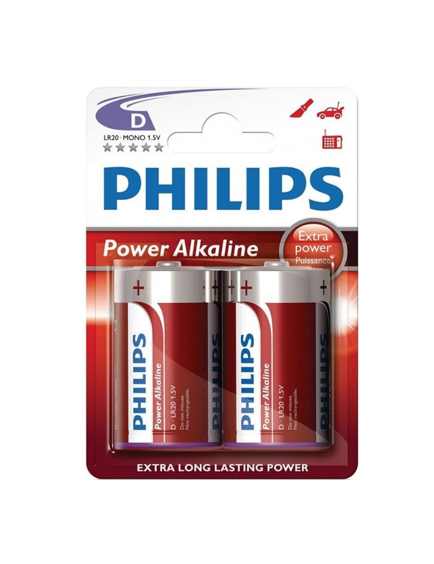 PHILIPS POWER ALKALINE PILA D LR20 BLISTER*2