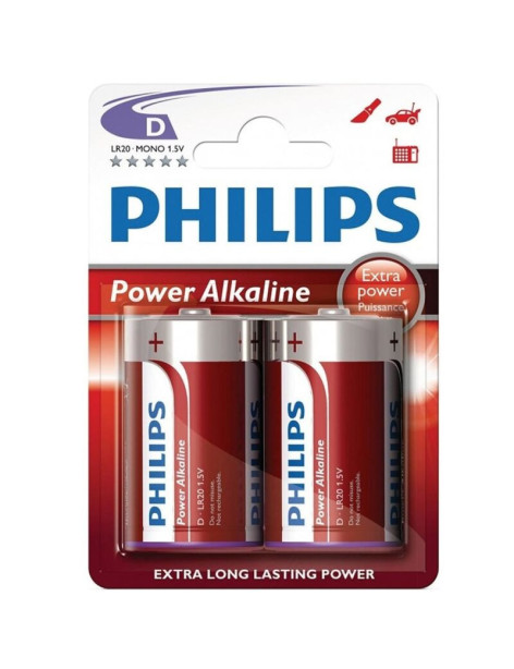 PHILIPS POWER ALKALINE PILA D LR20 BLISTER*2