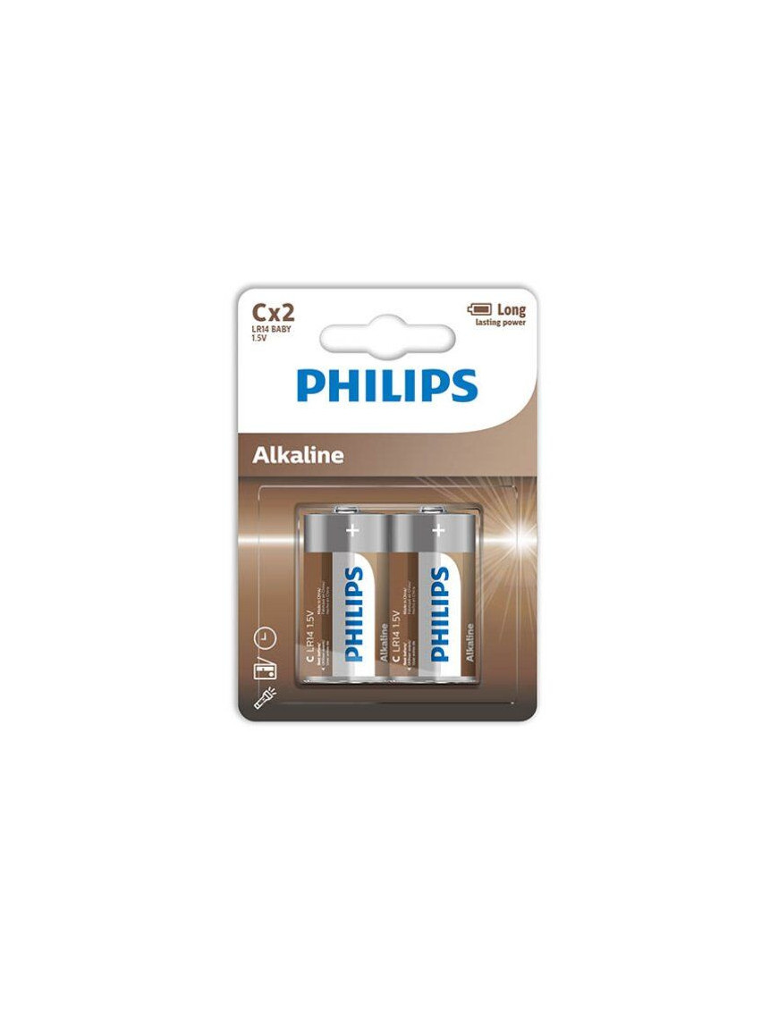 PHILIPS ALKALINE PILA C LR14 BLISTER*2