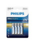 PHILIPS ULTRA ALKALINE PILA AAA LR03 BLISTER*4