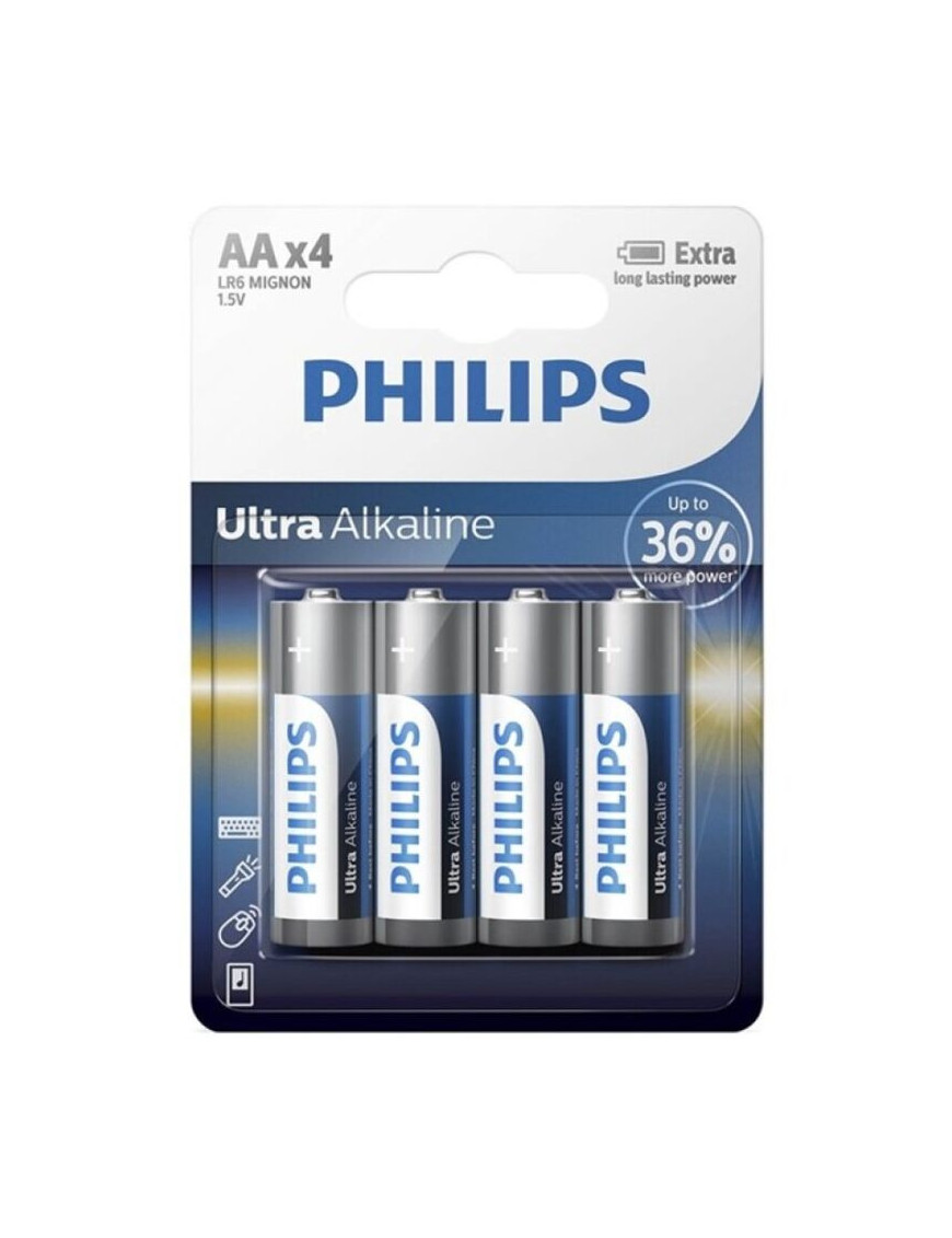 PHILIPS ULTRA ALKALINE PILA AA LR6 BLISTER*4