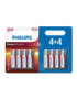 PHILIPS POWER ALKALINE PILA AA LR6 BLISTER*4+4