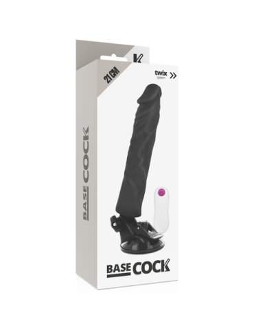 BASECOCK REALISTIC VIBRADOR CONTROL REMOTO NEGRO 21CM