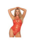 LEG AVENUE STRAPPY ROSE LACE TEDDY S/M