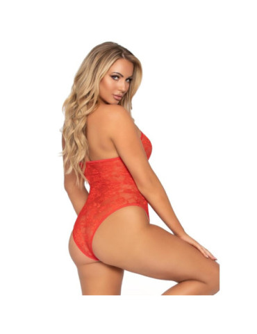 LEG AVENUE STRAPPY ROSE LACE TEDDY S/M