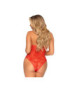 LEG AVENUE STRAPPY ROSE LACE TEDDY S/M