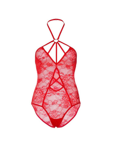 LEG AVENUE STRAPPY ROSE LACE TEDDY S/M