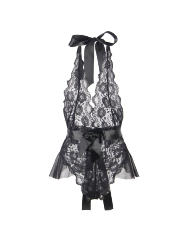 QUEEN LINGERIE TEDDY ESCOTADO DE ENCAJES S/M