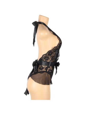 QUEEN LINGERIE TEDDY ESCOTADO DE ENCAJES S/M