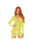 LEG AVENUE MINI VESTIDO DE ENCAJES MANGA LARGA NEON TALLA UNICA