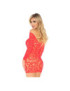 LEG AVENUE MINI VESTIDO DE ENCAJES MANGA LARGA CORAL TALLA UNICA