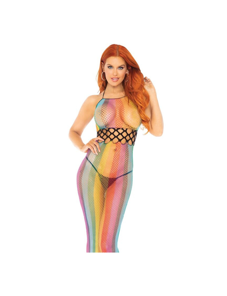 LEG AVENUE VESTIDO CUERPO DE RED TALLA UNICA - MULTICOLOR