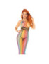 LEG AVENUE VESTIDO CUERPO DE RED TALLA UNICA - MULTICOLOR