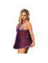 SUBBLIME BABYDOLL CON LACITO Y BRILLANTES LILA S/M