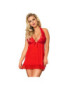 SUBBLIME BABYDOLL ROJO CON BORDADOS FLORALES EN PECHOS S/M