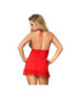 SUBBLIME BABYDOLL ROJO CON BORDADOS FLORALES EN PECHOS S/M