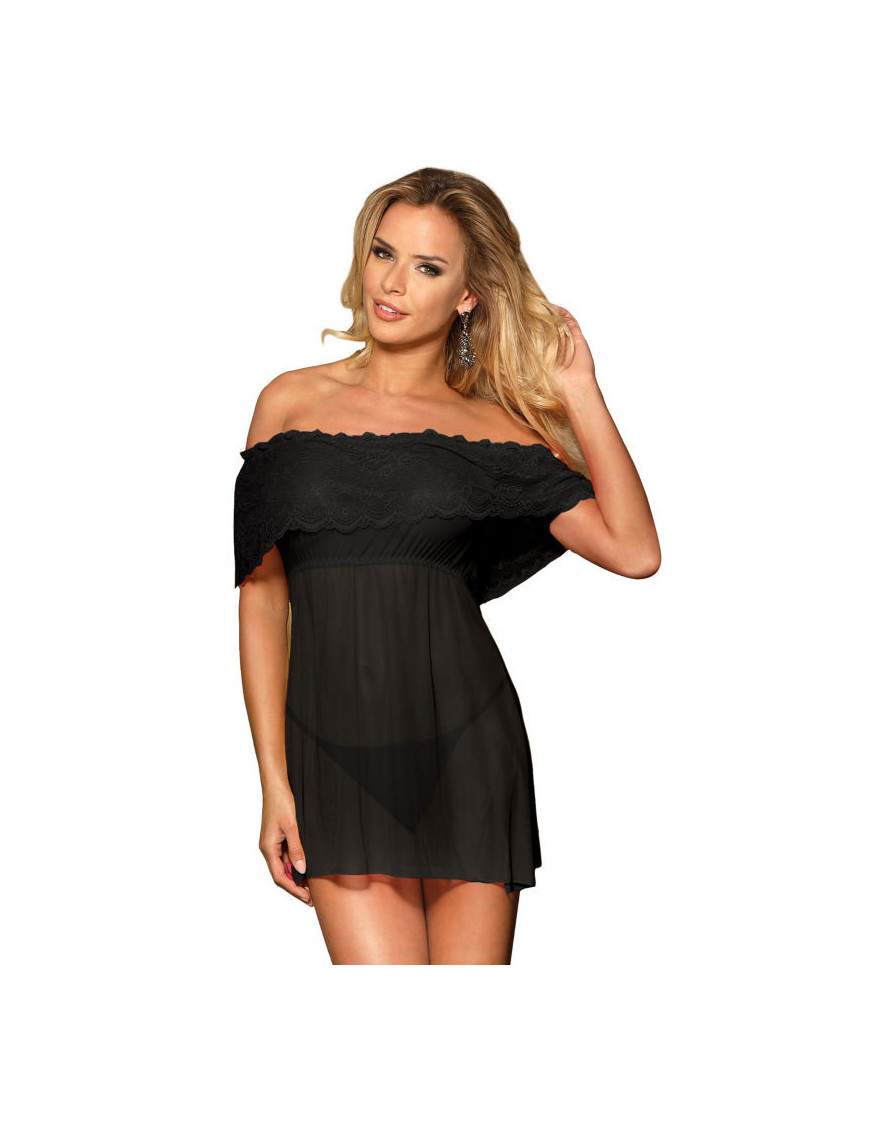 SUBBLIME VESTIDO CORTO + TANGA NEGRO S/M