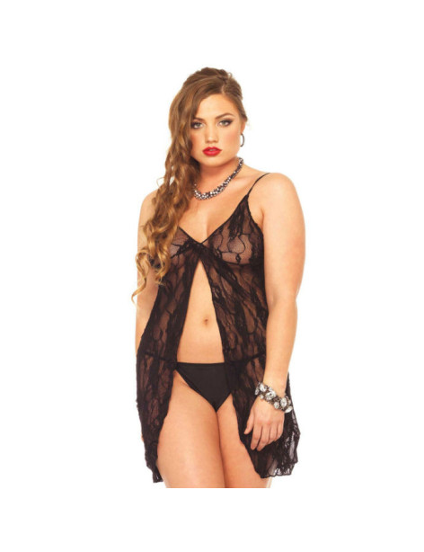 LEG AVENUE ROSE LACE BABYDOLL&TANGA TALLA GRANDE