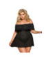 SUBBLIME QUEEN PLUS VESTIDO CORTO + TANGA NEGRO