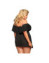 SUBBLIME QUEEN PLUS VESTIDO CORTO + TANGA NEGRO