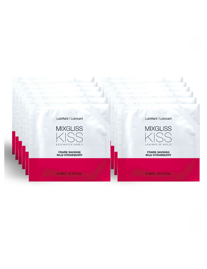 MIXGLISS LUBRICANTE BASE AGUA SABOR A FRESA 12 MONODOSIS 4ML