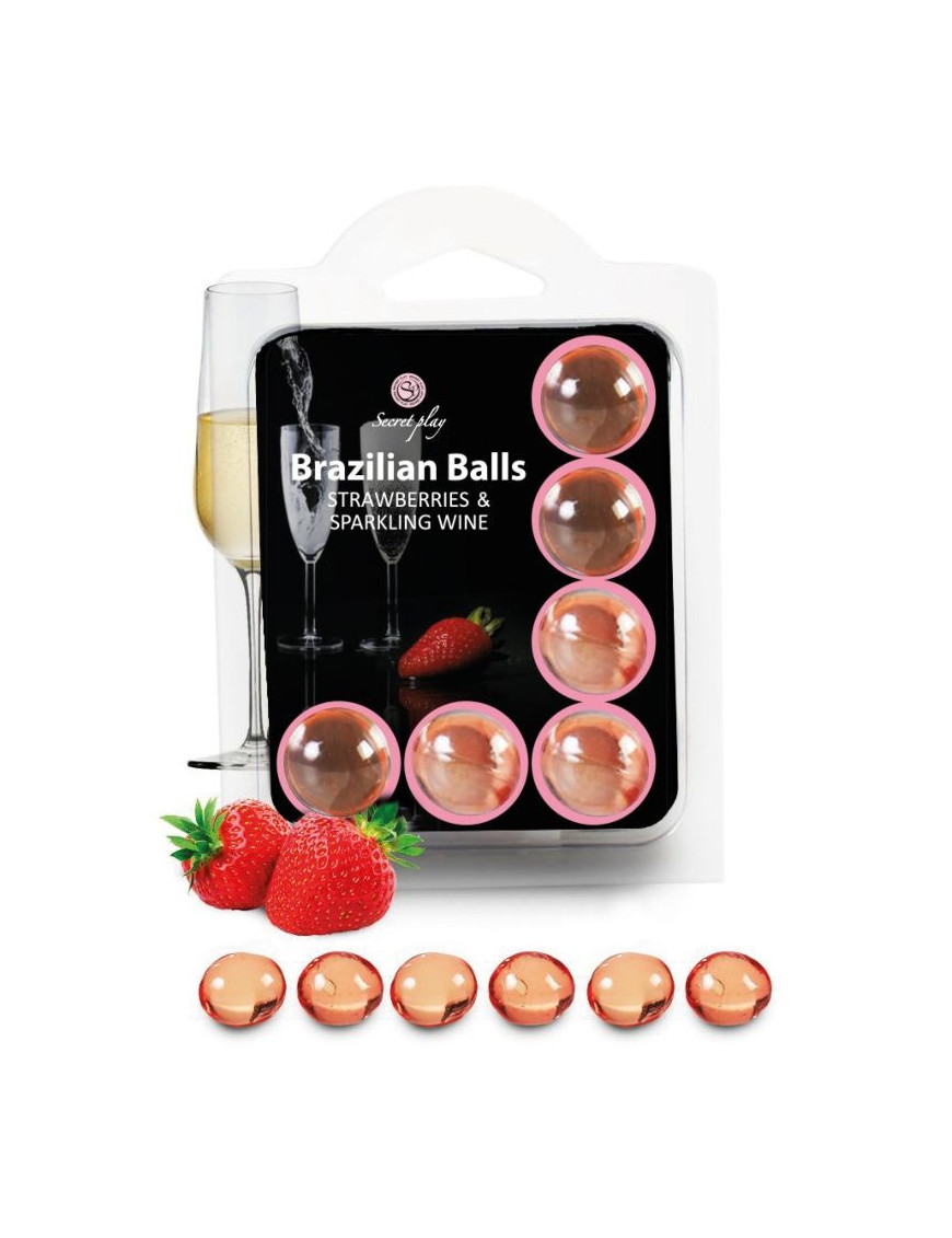 SECRETPLAY SET 6 BRAZILIANS BALLS FRESAS CON CAVA