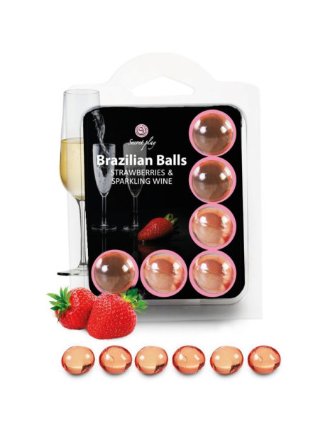 SECRETPLAY SET 6 BRAZILIANS BALLS FRESAS CON CAVA