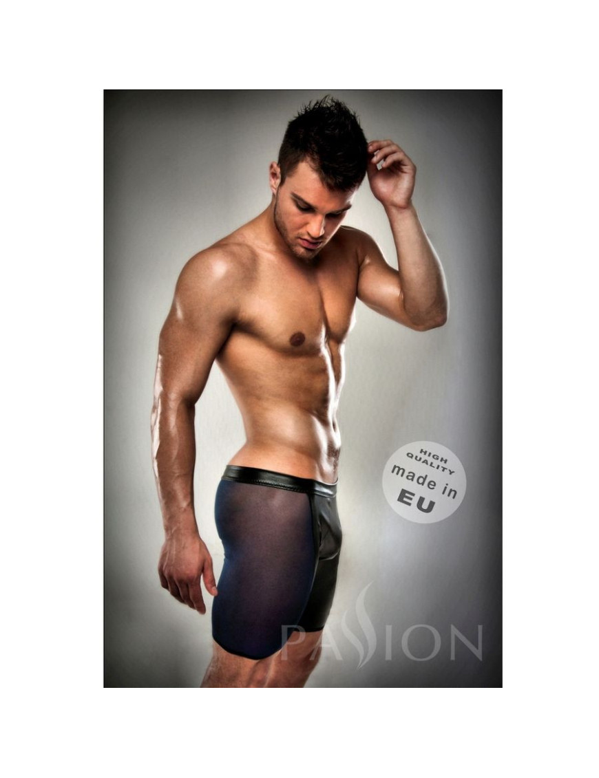 BOXER NEGRO 026 TRANSPARENTE LARGO LEATHER S/M