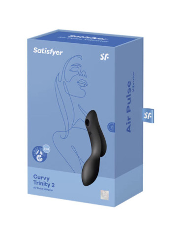 SATISFYER CURVY TRINITY 2 ESTIMULADOR Y VIBRADOR - NEGRO