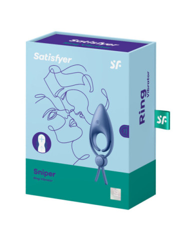 SATISFYER SNIPER ANILLO VIBRADOR AZUL