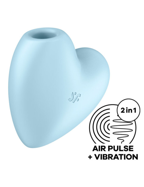 SATISFYER CUTIE HEART ESTIMULADOR Y VIBRADOR - AZUL