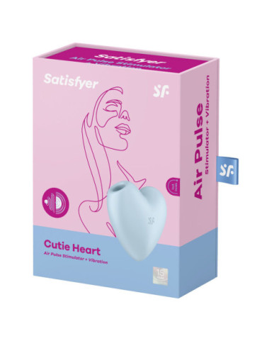 SATISFYER CUTIE HEART ESTIMULADOR Y VIBRADOR - AZUL