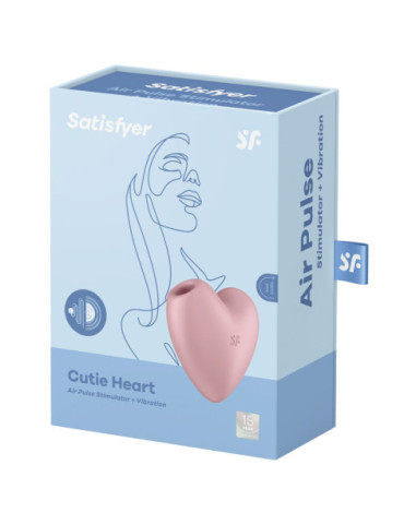 SATISFYER CUTIE HEART ESTIMULADOR Y VIBRADOR - ROSA