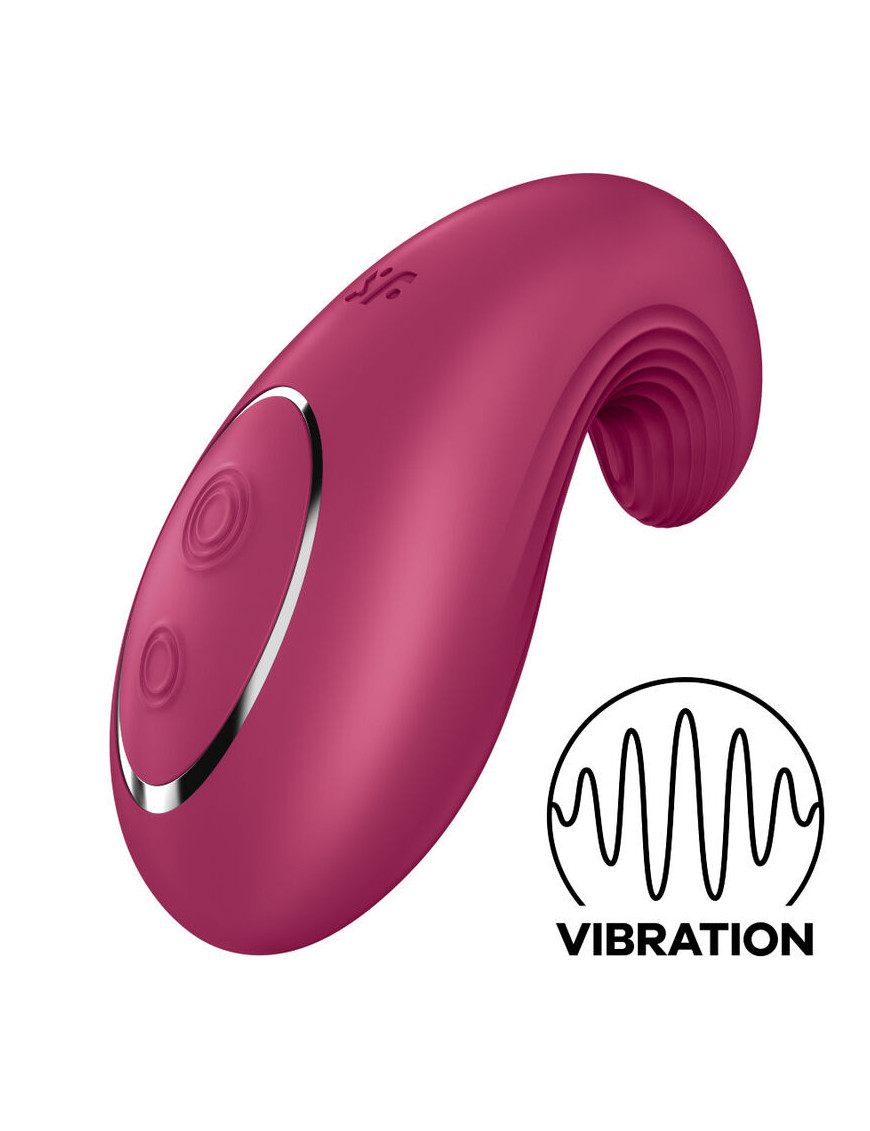 SATISFYER DIPPING DELIGHT VIBRADOR LAY-ON - ROJO