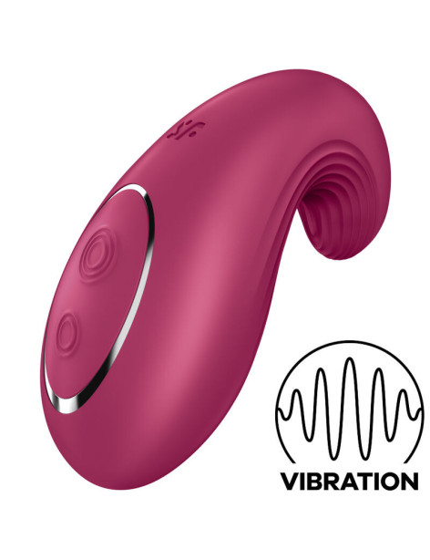 SATISFYER DIPPING DELIGHT VIBRADOR LAY-ON - ROJO