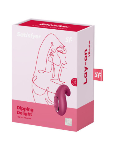 SATISFYER DIPPING DELIGHT VIBRADOR LAY-ON - ROJO