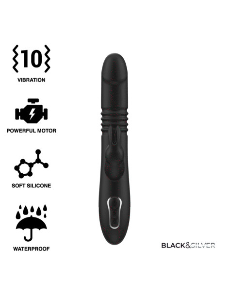 BLACK&SILVER KENJI STIMULATING VIBE COMPATIBLE CON WATCHME WIRELESS TECHNOLOGY