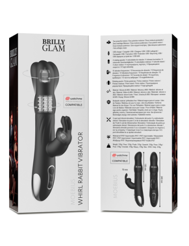 BRILLY GLAM MOEBIUS RABBIT VIBRATOR & ROTATOR COMPATIBLE CON WATCHME WIRELESS TECHNOLOGY