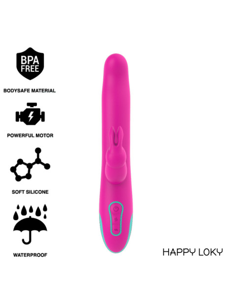 HAPPY LOKY PLUTO RABBIT VIBRATOR & ROTATOR COMPATIBLE CON WATCHME WIRELESS TECHNOLOGY