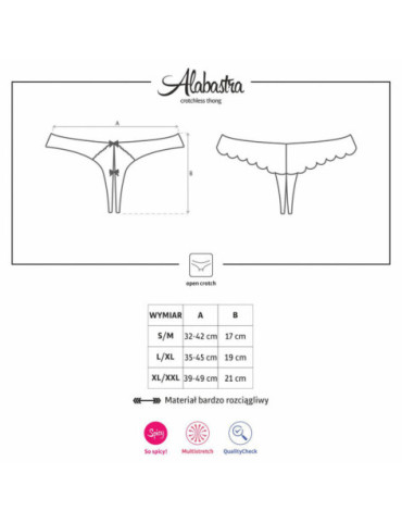 OBSESSIVE - ALABASTRA THONG CON ABERTURA BLANCO S/M