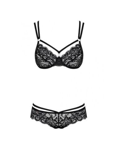 OBSESSIVE - 860-SET-1 SET DOS PIEZAS NEGRO S/M