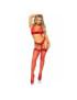 LEG AVENUE SET TRES PIEZAS DE ENCAJES TALLA UNICA - ROJO