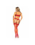 LEG AVENUE SET TRES PIEZAS DE ENCAJES TALLA UNICA - ROJO