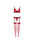 LEG AVENUE SET TRES PIEZAS DE ENCAJES TALLA UNICA - ROJO